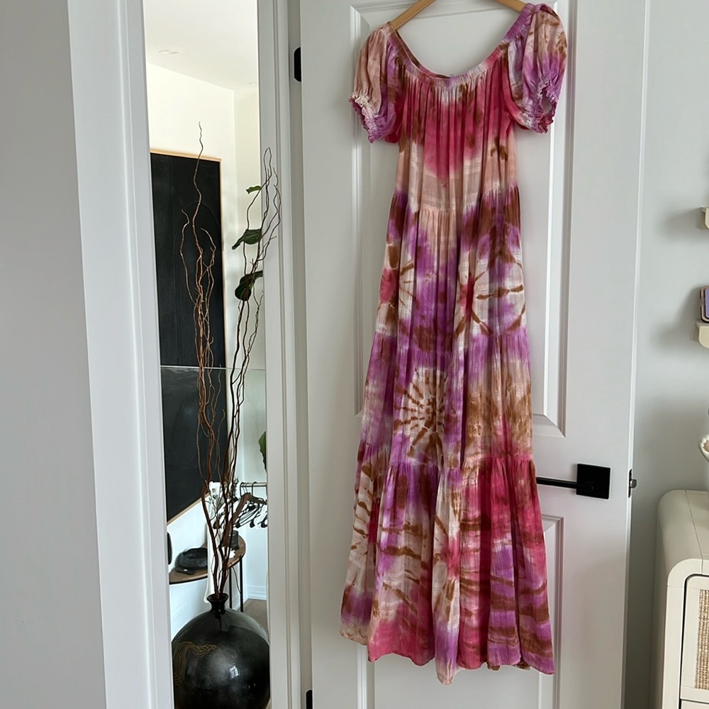 Tie dye flowy long summer Dress